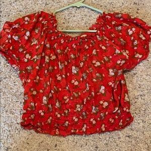 Off the shoulder floral blouse